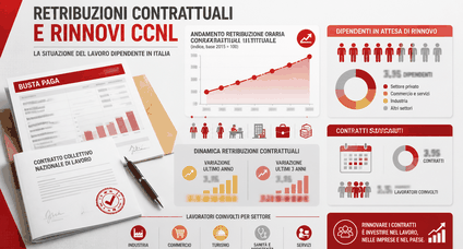 Retribuzioni contrattuali Istat e rinnovi CCNL