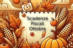 An abstract, cartoon-style image representing October, but rendered in a way that makes it illegible or distorted. The autumn colors like orange, brow