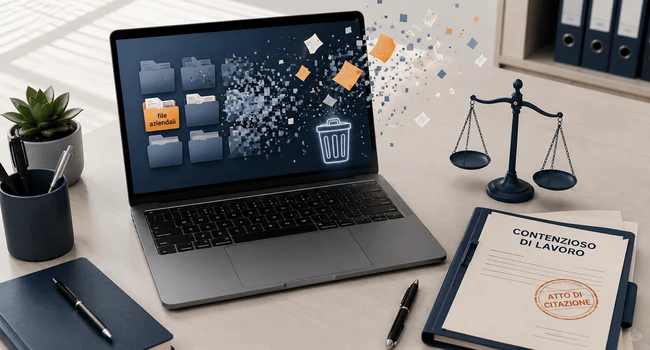 Licenziamento per cancellazione file