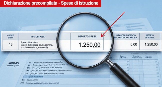 Spese di istruzione nella precompilata con errori