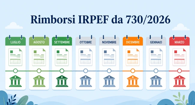 Rimborsi IRPEF da 730: calendario accrediti