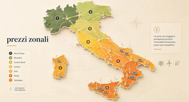 Bolletta energia da PUN a prezzi zonali