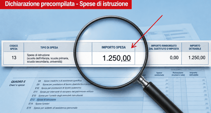 Spese di istruzione nella precompilata con errori