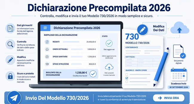 Modifica e invio 730 precompilato