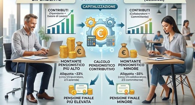 confronto pensione dipendenti e parasubordinati