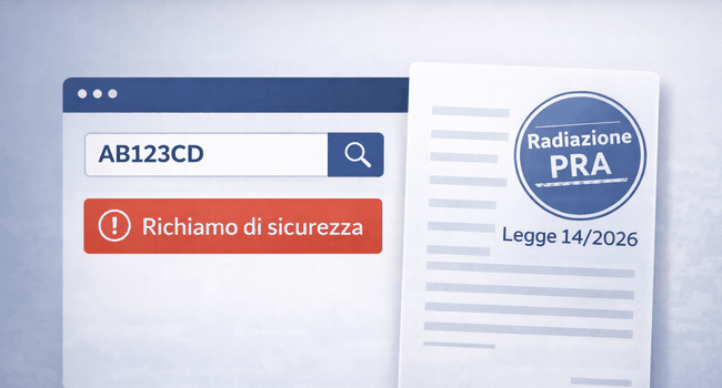Rottamazione auto e Registro Richiami